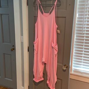 Free People Hot Shot Onesie Pink XL